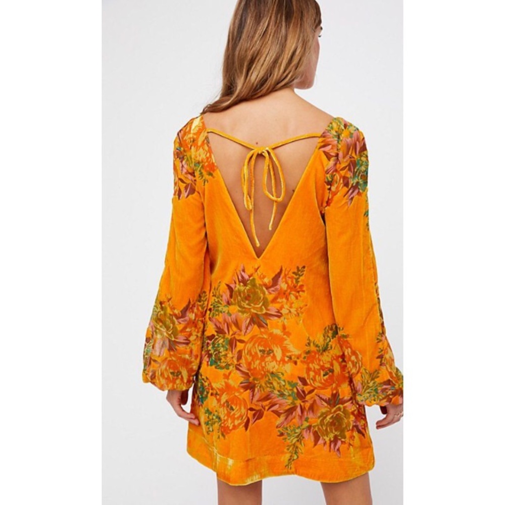 Free People Orange Floral Dress